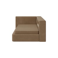 Диван-кровать Cube c нишей L (коричневый, рогожка)