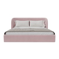 Кровать двуспальная Classic 200 см (розовый, велюр)