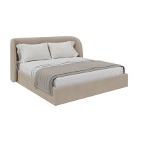 Кровать двуспальная Classic 180 см (бежевый, велюр)