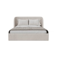 Кровать двуспальная Classic 160 см (молочный, велюр)