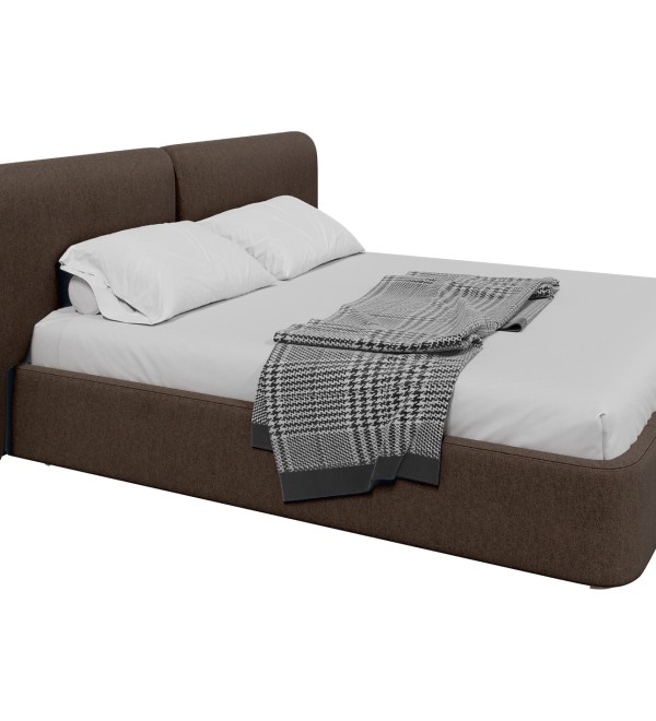Кровать двуспальная Hub Soft 180 см (шоколад, твид)