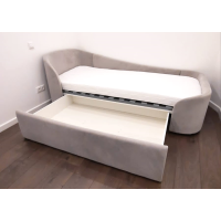 Диван-кровать KIDI Soft с низким изножьем 90*200 см R антивандальная ткань (серый)