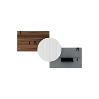 Вешалка Stripe M горизонтальная с зеркалом D 60 см (орех, серый)