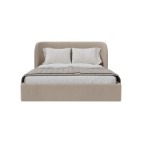 Кровать двуспальная Classic 160 см (бежевый, велюр)