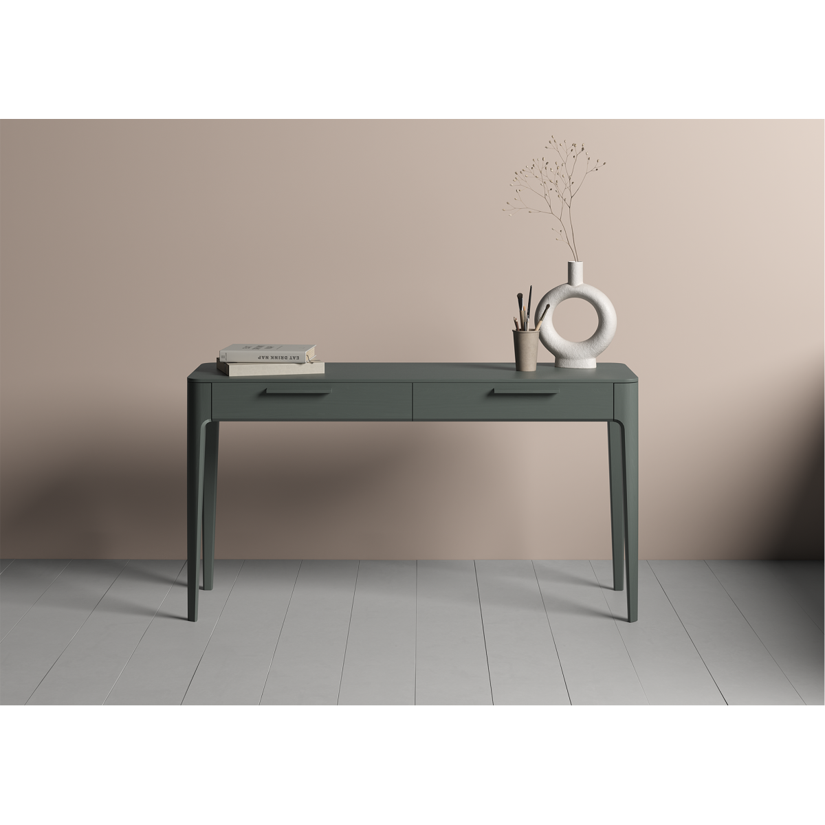 Консоль Type oak 2 ящика ширина 140 см (темно-серый)