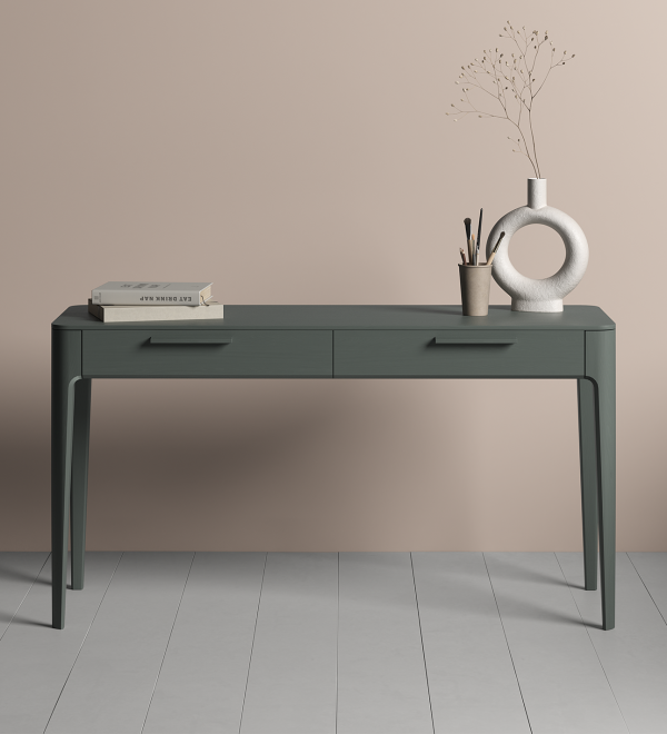 Консоль Type oak 2 ящика ширина 140 см (темно-серый)