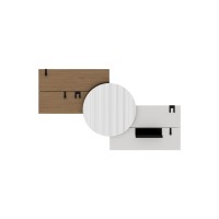 Вешалка Stripe M горизонтальная с зеркалом D 60 см (натуральный дуб, дымка)