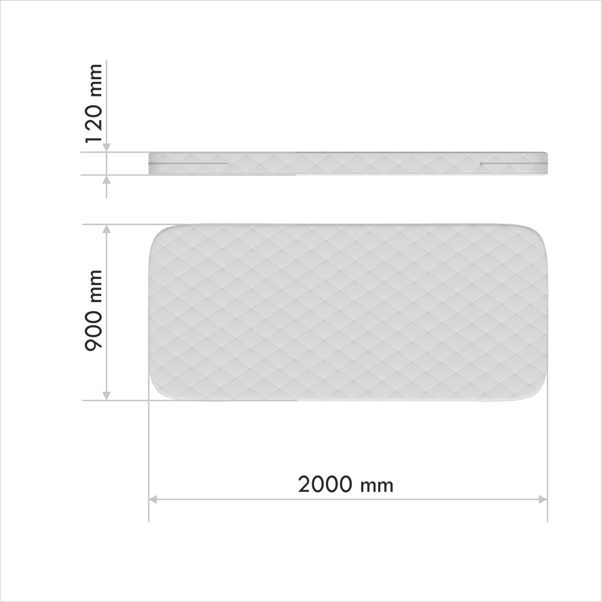 Матрас для дивана-кровати KIDI soft латекс/eco-foam 12 см (90*200 см)