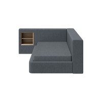Диван-кровать Cube c нишей M (серый, твид)