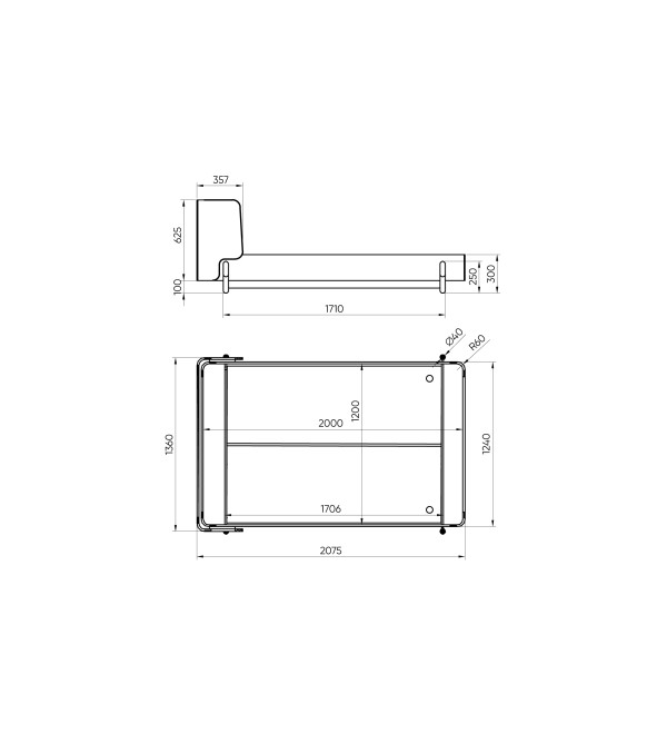 Кровать Basic спальное место 120*200 см (молочный, антивандальная)