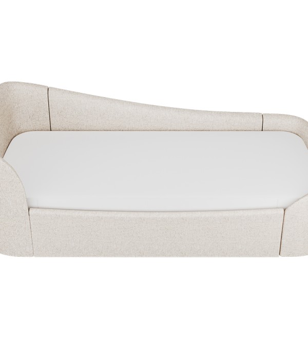 Диван-кровать KIDI Soft с низким изножьем 90*200 см R (бежевый, рогожка)