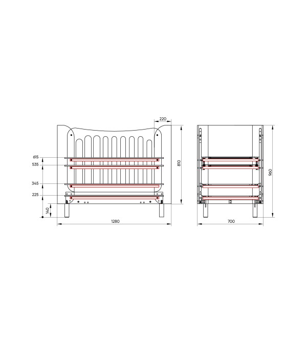 Кроватка KIDI Soft mini cпальное место 60*120 см антивандальная ткань (розовый)