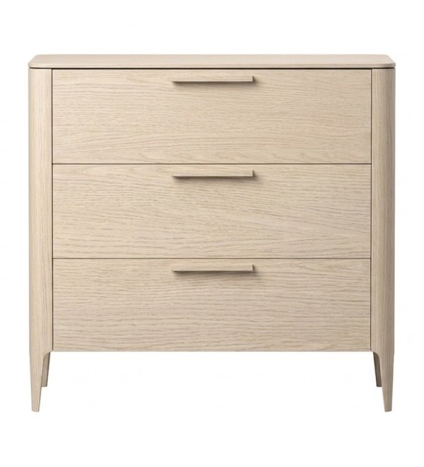 Комод Type oak 3 ящика ширина 90 см (беленый дуб)