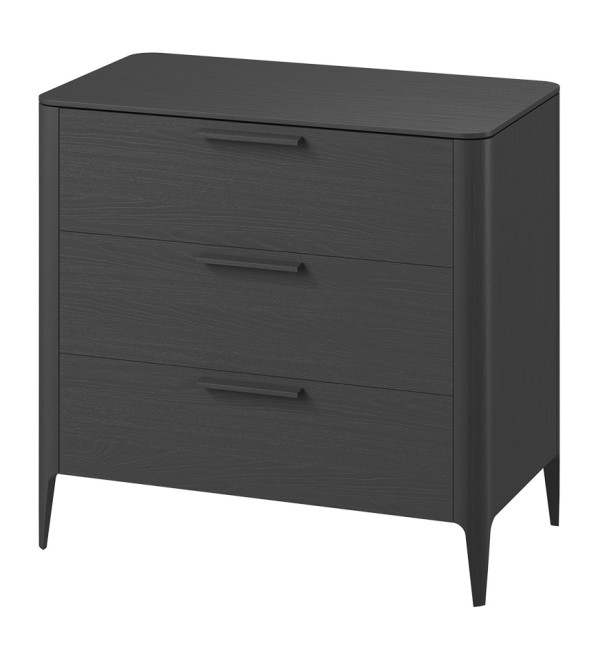 Комод Type oak 3 ящика ширина 90 см (черный)