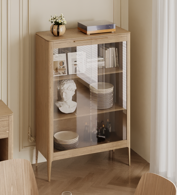 Витрина Type oak стеклянная высота 150 см (натуральный дуб)