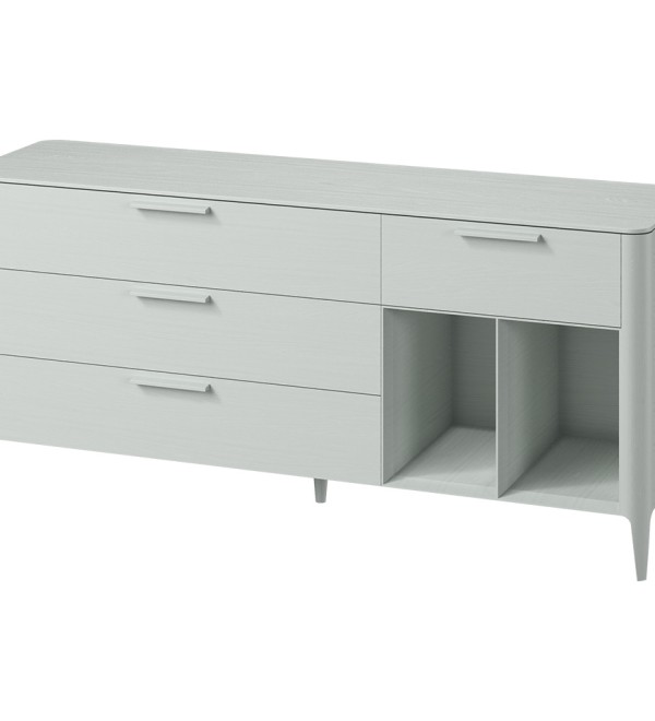 Тумба Type oak 4 ящика 2 полки ширина 180 см (светло-серый)