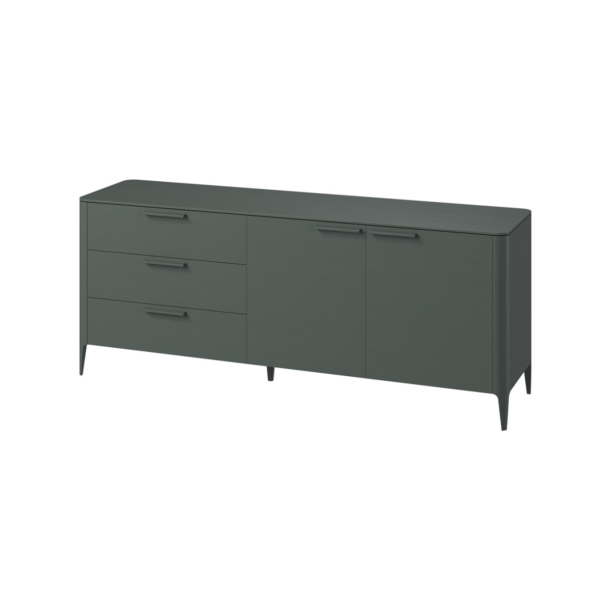 Тумба Type oak 3 ящика 2 двери L (темно-серый)