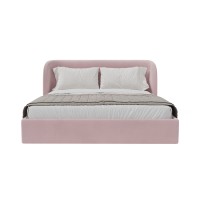 Кровать двуспальная Classic 180 см (розовый, велюр)