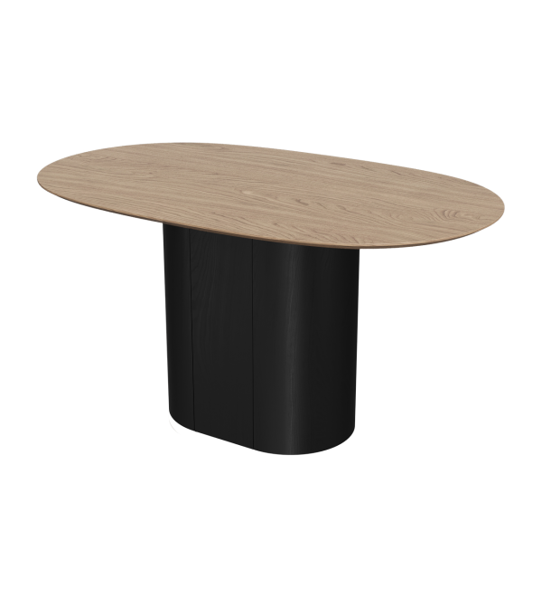 Стол обеденный Type овальный 140*85 см (натуральный дуб, черный)