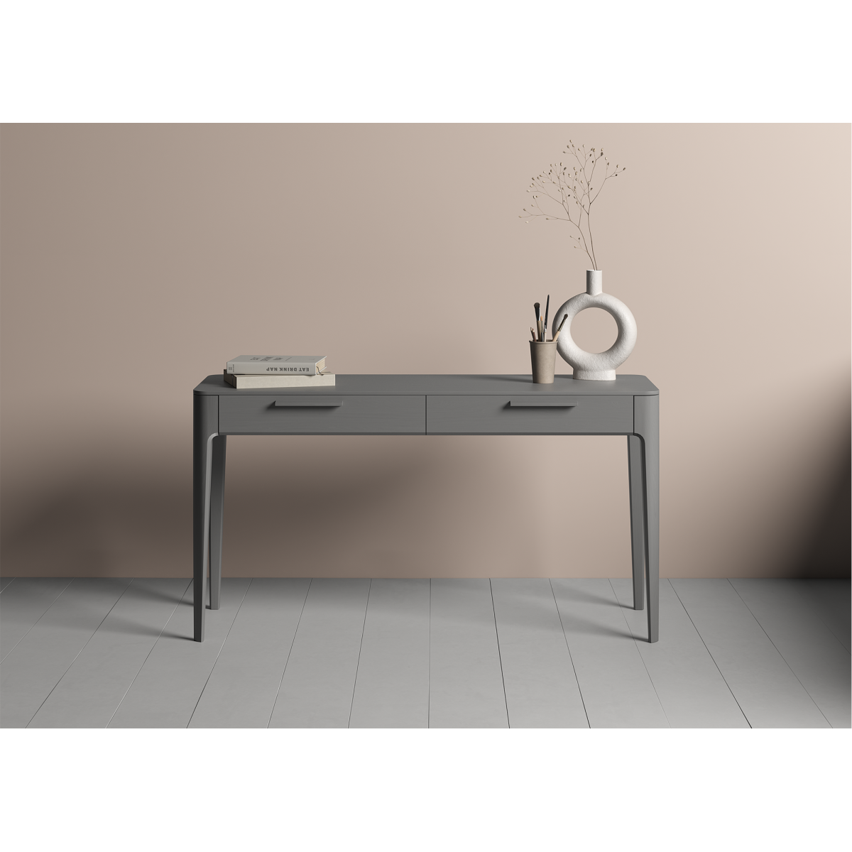 Консоль Type oak 2 ящика ширина 140 см (серый)
