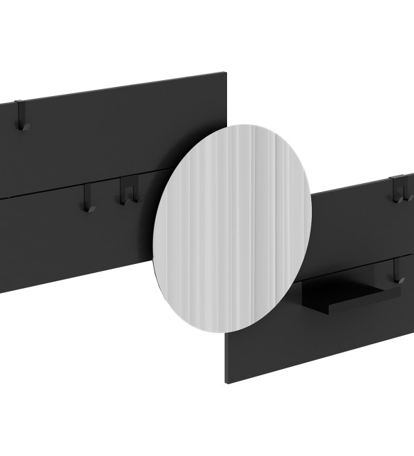 Вешалка Stripe M горизонтальная с зеркалом D 60 см (черный)