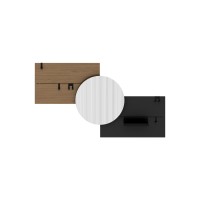 Вешалка Stripe M горизонтальная с зеркалом D 60 см (натуральный дуб, черный)