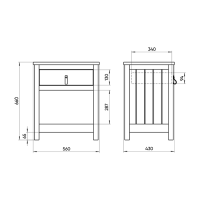 Тумба прикроватная Wood (серый)
