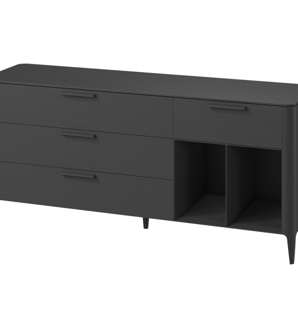 Тумба Type oak 4 ящика 2 полки ширина 180 см (черный)