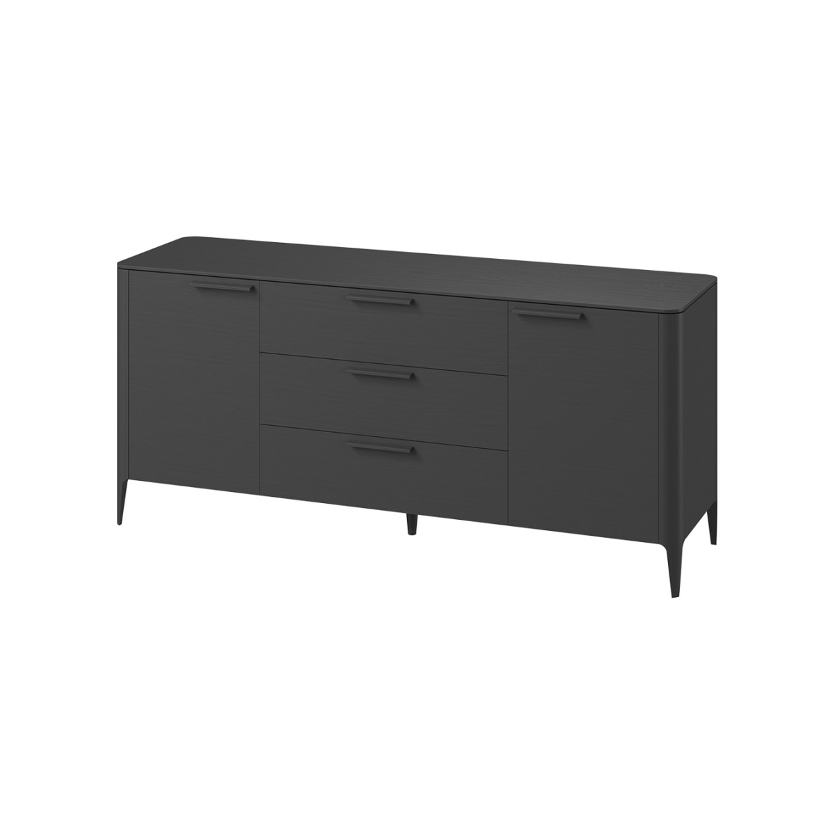 Тумба Type oak 2 двери 3 ящика (черный)
