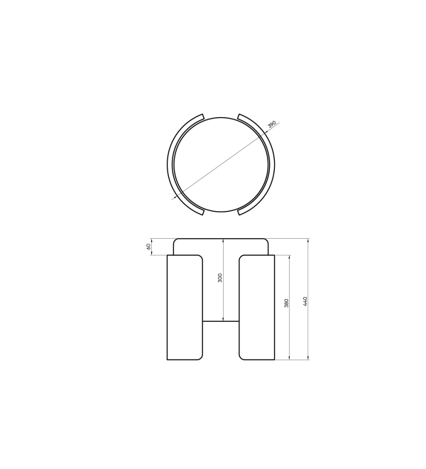 Пуф Lagom (молочный, натуральный дуб)