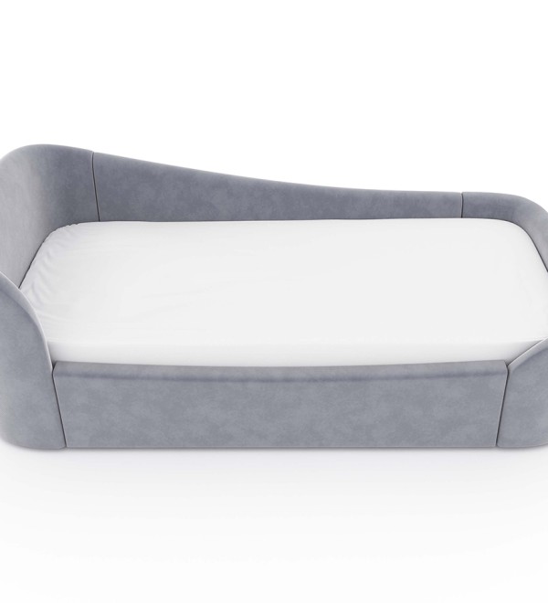 Диван-кровать KIDI Soft с низким изножьем 90*200 см R антивандальная ткань (серый)