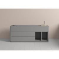 Тумба Tammi 4 ящика 2 полки ширина 180 см (серый)