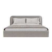 Кровать двуспальная Classic 200 см (серый, велюр)