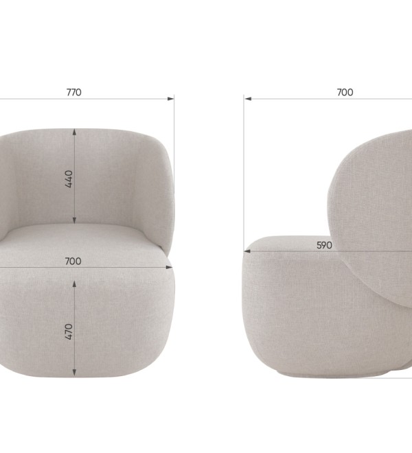 Кресло Ellipse E5.1 (молочный, букле)