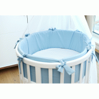 Мягкие бортики для кроватки Ellipsebed (голубой, сатин)
