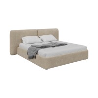 Кровать двуспальная Hub Soft 200 см (молочный, букле)