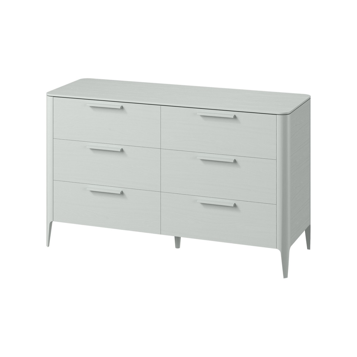 Комод Type oak 6 ящиков ширина 140 см (светло-серый)