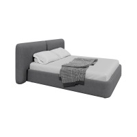 Кровать двуспальная Hub Soft 160 см (серый, твид)