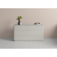 Комод Tammi 6 ящиков ширина 140 см (серо-бежевый)