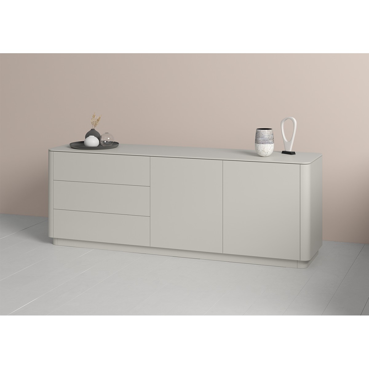 Тумба Tammi 3 ящика 2 двери L (серо-бежевый)