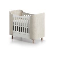 Кроватка KIDI Soft mini cпальное место 60*120 см антивандальная ткань (молочный)