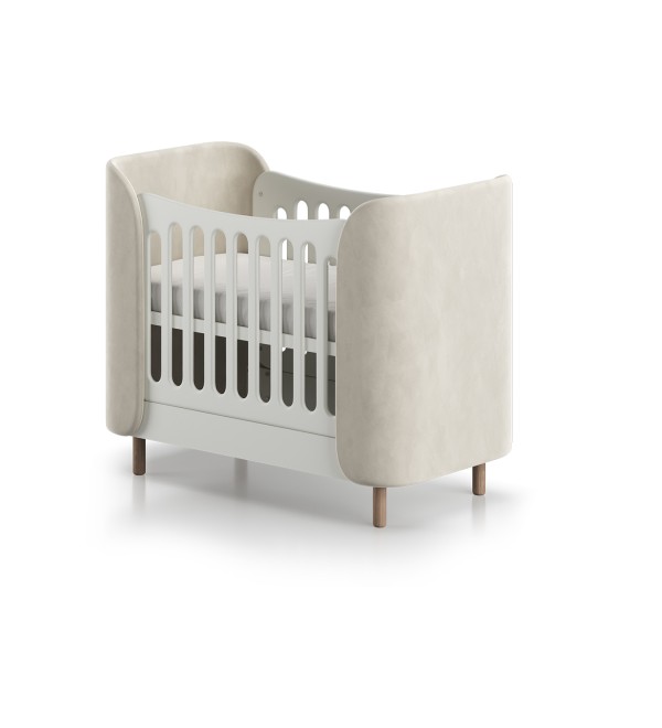 Кроватка KIDI Soft mini cпальное место 60*120 см антивандальная ткань (молочный)