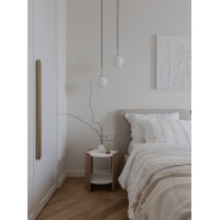 Столик Lagom D 43 см высота 45 см (белый, натуральный дуб)