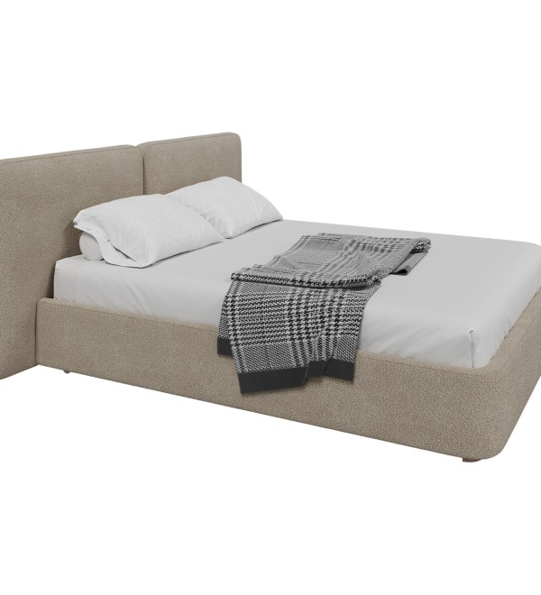 Кровать двуспальная Hub Soft 160 см (бежевый, букле)