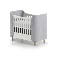 Кроватка KIDI Soft mini cпальное место 60*120 см антивандальная ткань (серый)
