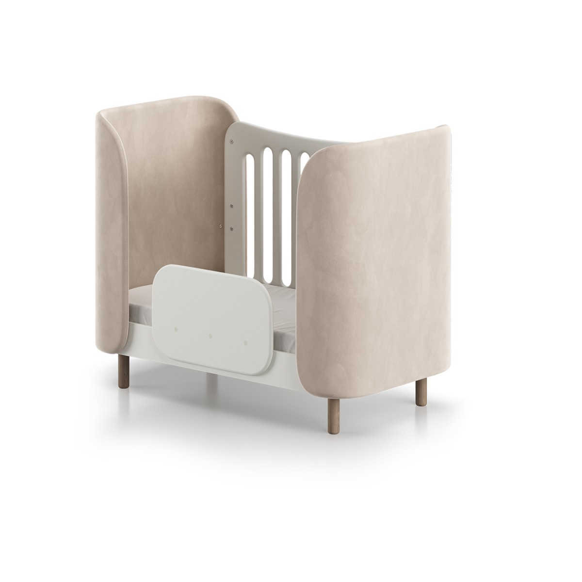Кроватка KIDI Soft mini cпальное место 60*120 см (бежевый)