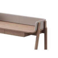 Консоль Basic 120*45 см (натуральный дуб, бежевый экокожа)