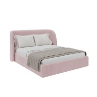 Кровать двуспальная Classic 160 см (розовый, велюр)