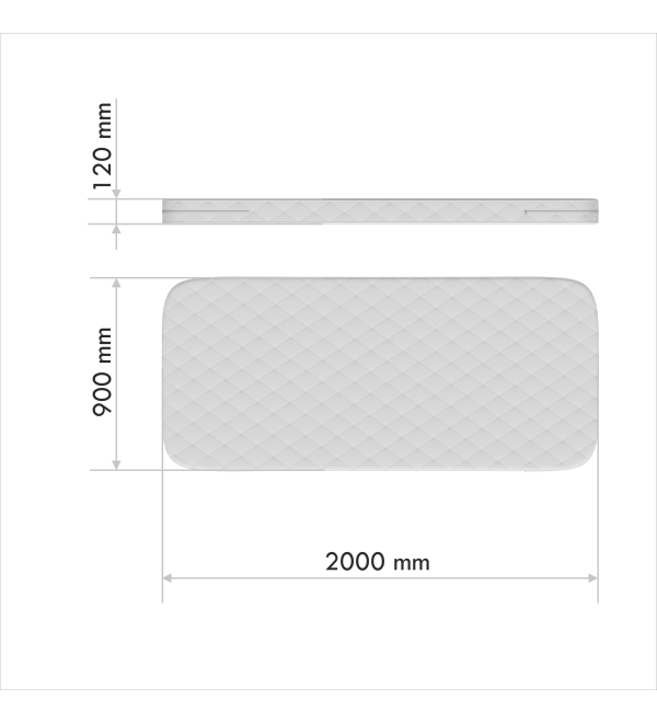 Матрас для дивана-кровати KIDI soft кокос/eco-foam 12 см (90*200 см)