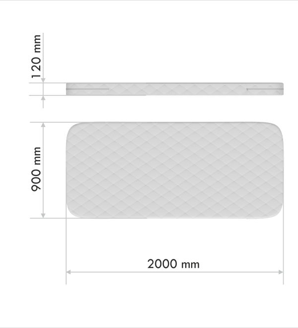 Матрас для дивана-кровати KIDI soft кокос/eco-foam 12 см (90*200 см)